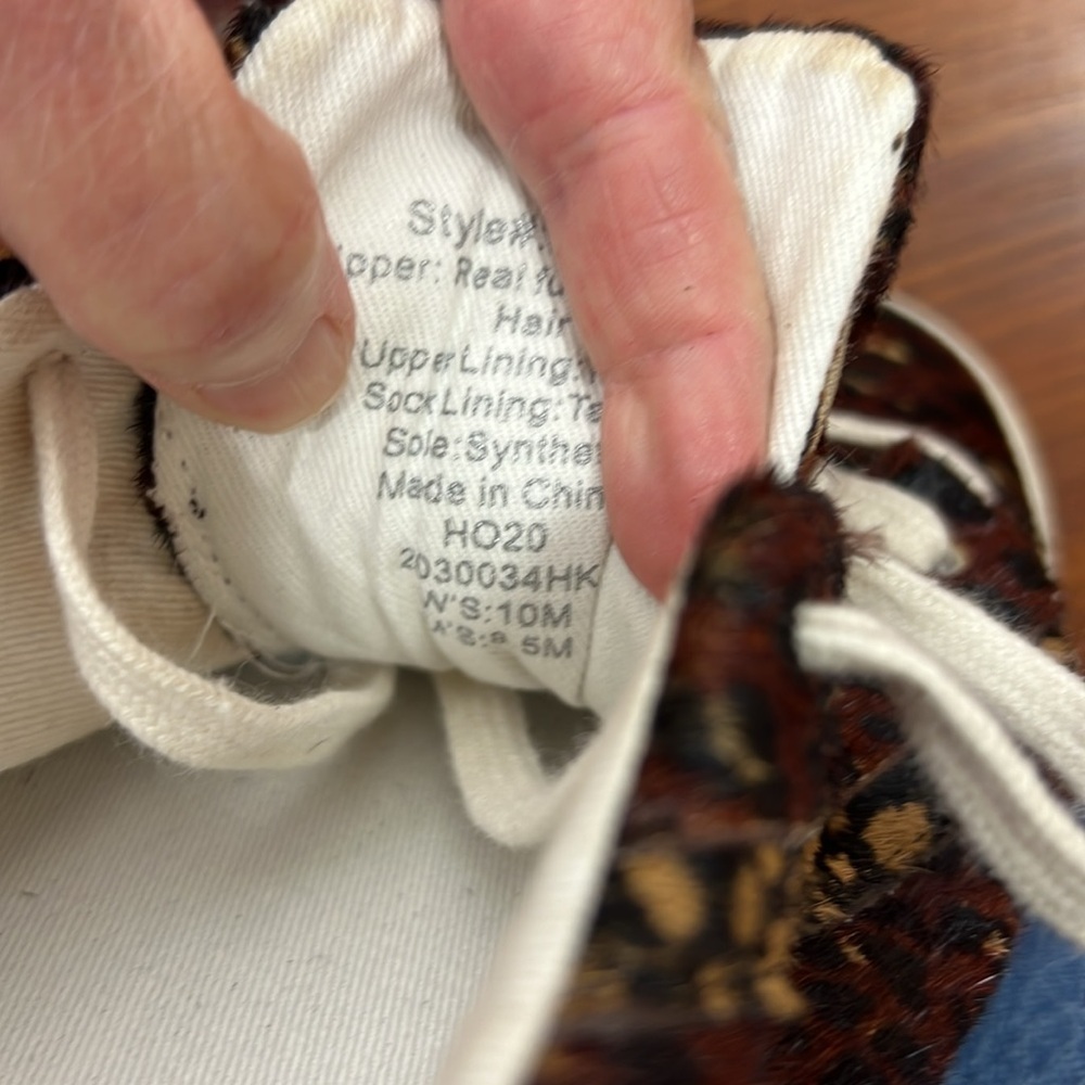 Madewell Genuine Calf Hair Sidewalk Low-Top Sneakers Painted Leopard Sz 10M - Picture 3 of 9